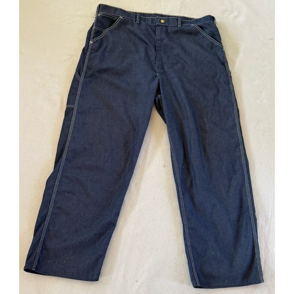 Vintage 60s Sears Carpenter Jeans Pants Mens 40x30 Blue Denim Workwear USA